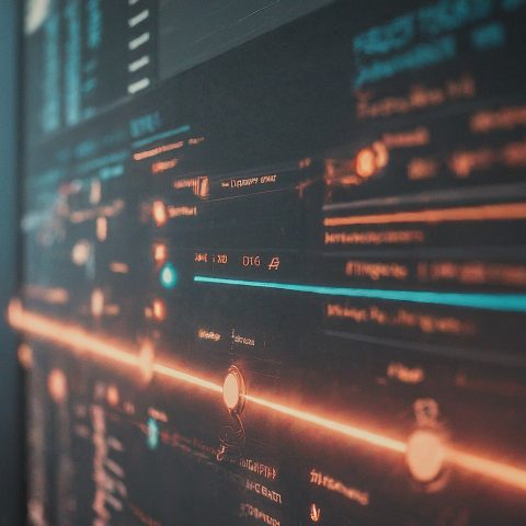 Close up of high tech AI processes